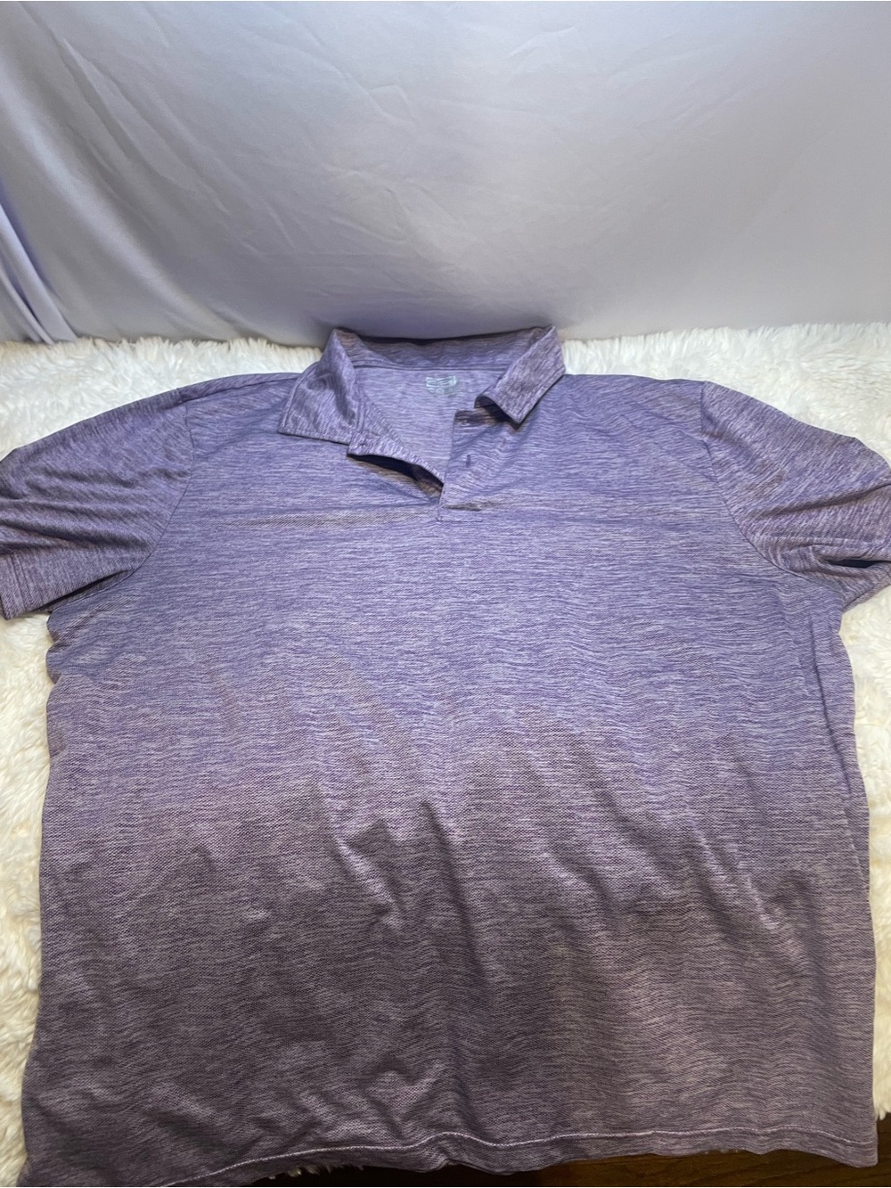Two shirt Men's Performance Heathered Purple Polo